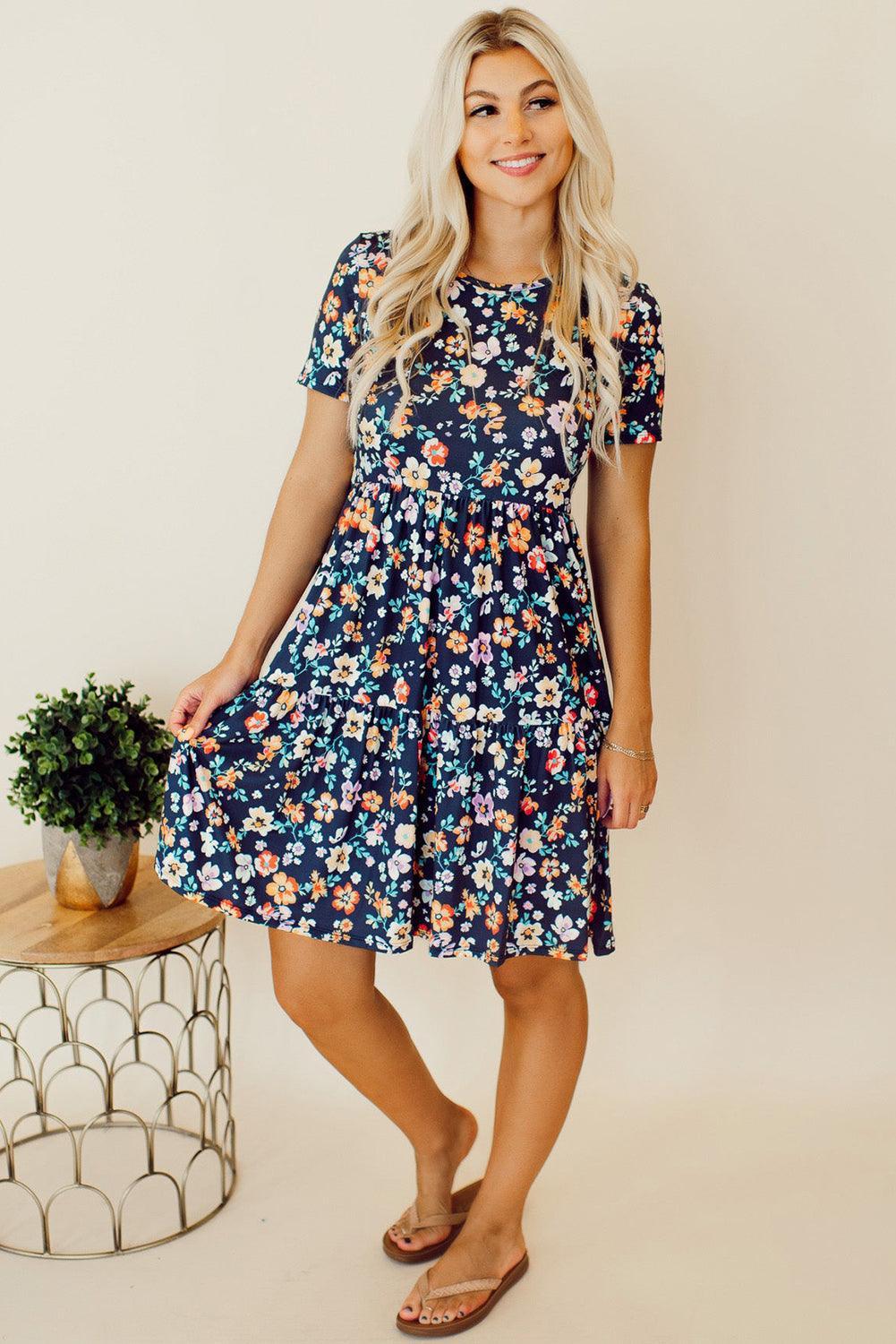 Silvia | A-linjeformad klänning med blommor
