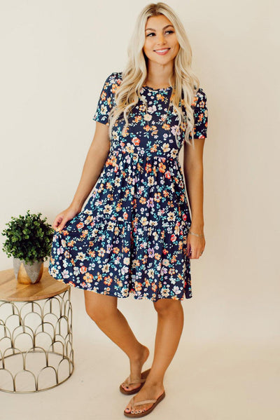 Silvia | A-linjeformad klänning med blommor