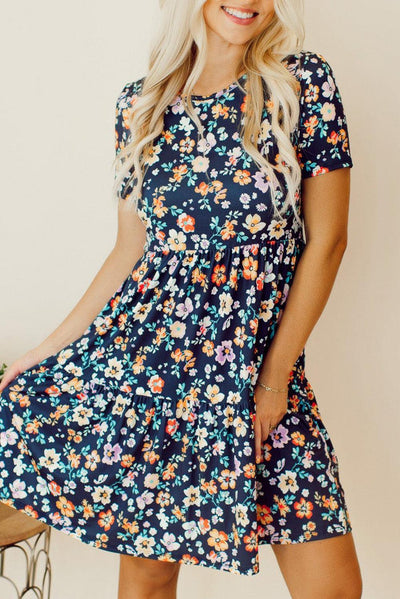 Silvia | A-linjeformad klänning med blommor