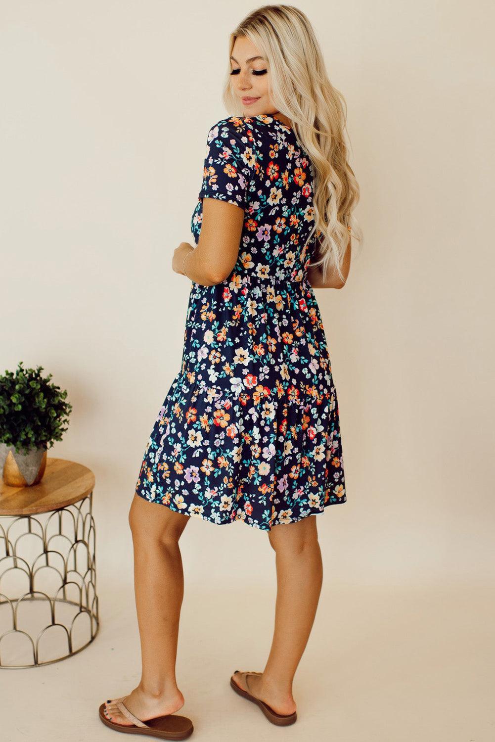 Silvia | A-linjeformad klänning med blommor